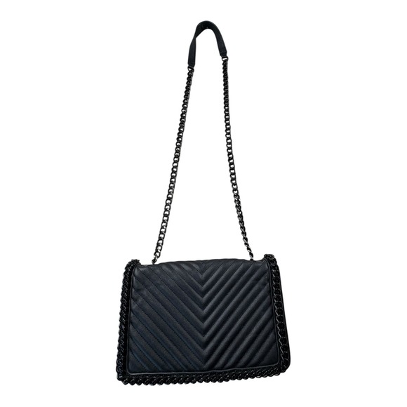 ALDO Black‎ Quilted Chain Shoulder Bag Crossbody Purse 12x9" - Picture 1 of 10
